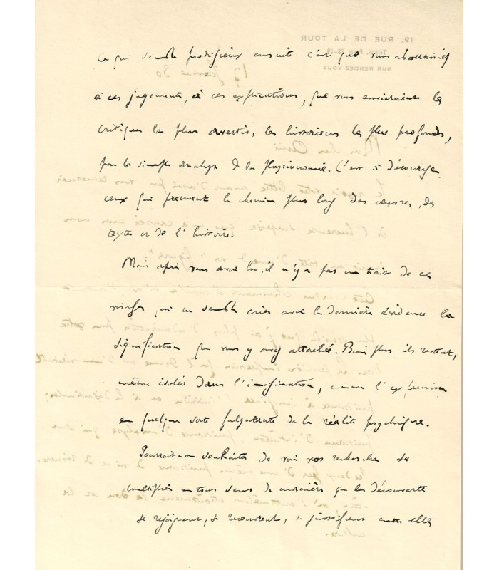 WALLON Henri. Psychologue. professeur au Collège de France. Lettre autographe à Pierre Abraham (Réf. G 1445)