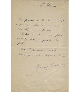 HABERT Marcel. Homme politique. Ami de Déroulède. Billet autographe (sans date) (Réf. G 769)