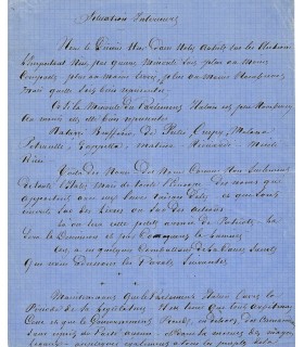 DUMAS Alexandre père. Ecrivain. Manuscrit autographe sur la politique à Naples vers 1862