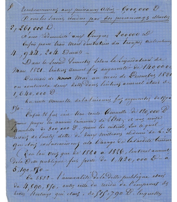 DUMAS Alexandre père. Ecrivain. Manuscrit autographe sur la politique à Naples vers 1862