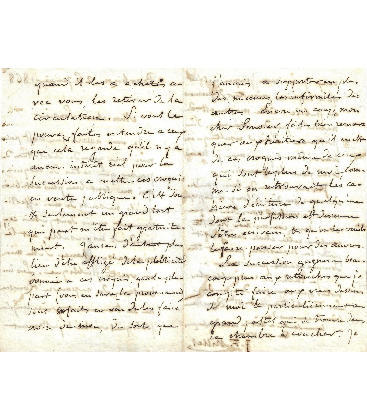 MILLET JeanFrançois. Peintre de l'Ecole de Lettre autographe