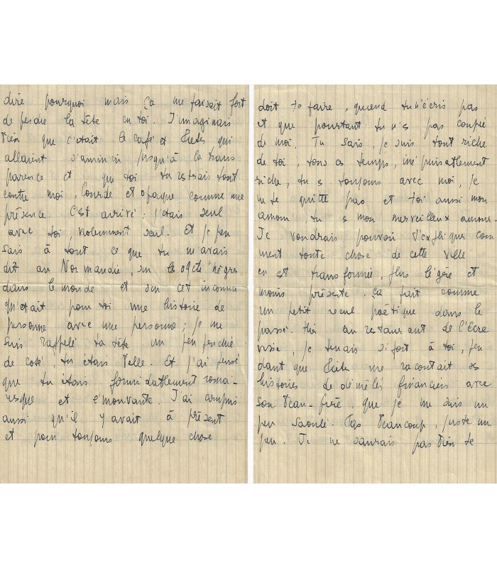 SARTRE Jean-Paul. Philosophe et écrivain. Lettre autographe à Wanda Kosakiewicz, 1940 (G 3430)