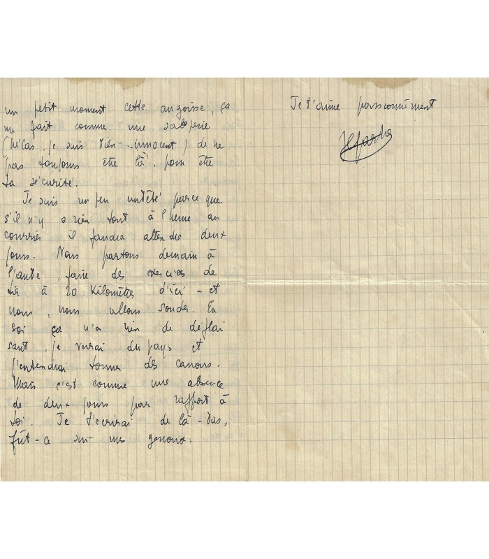 SARTRE Jean-Paul. Philosophe et écrivain. Lettre autographe à Wanda Kosakiewicz, 1940 (G 3430)