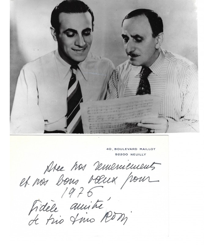 ROSSI Tino, chanteur. Photographie et Carte autographe (G 3337).