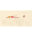NORGE Géo. Poète belge. Lettre autographe ornée d'un dessin en couleurs (Réf. G 5900)