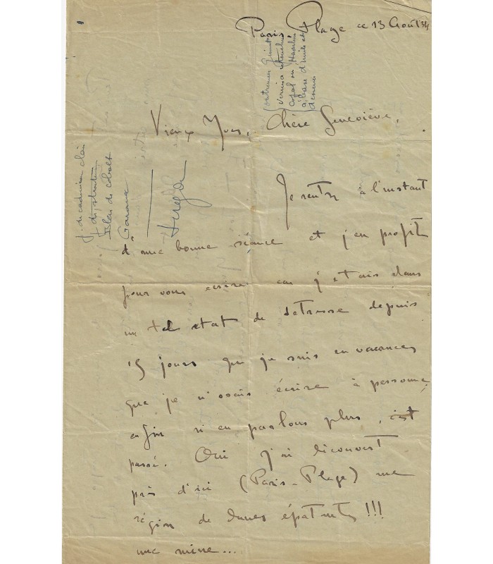 MANESSIER Alfred. Peintre abstrait. Lettre autographe (G 5934)