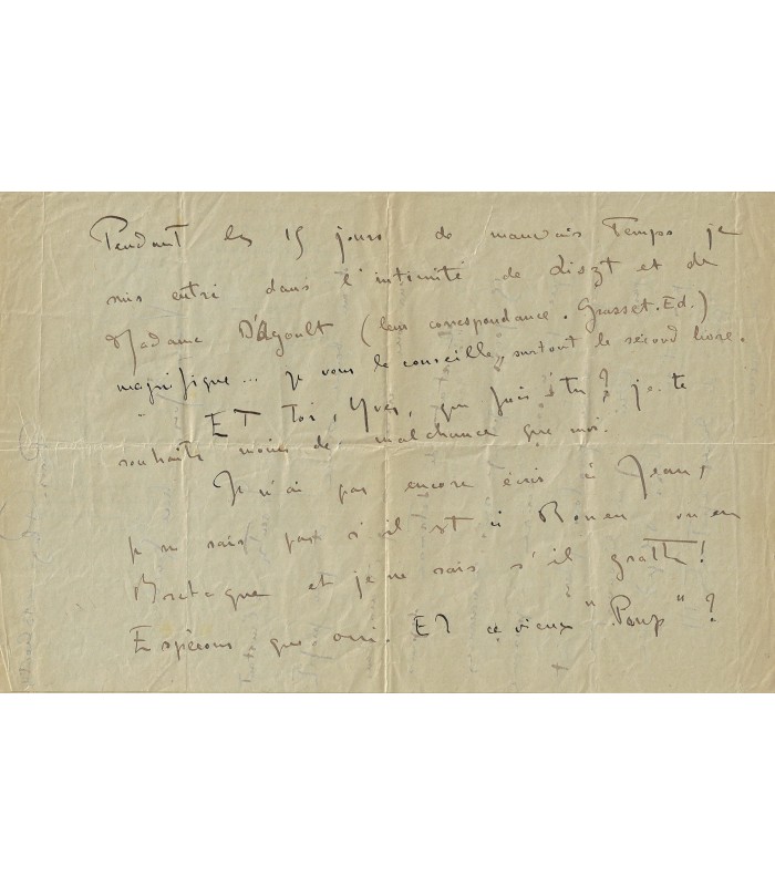 MANESSIER Alfred. Peintre abstrait. Lettre autographe (G 5934)