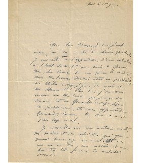 LE MOAL Jean. Peintre abstrait. Lettre autographe, vers 1934 (Réf. G 5931)