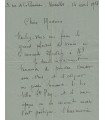 CHABAS (Maurice). Peintre symboliste. Lettre autographe, 14 avril 1938 (Réf. G 5926)