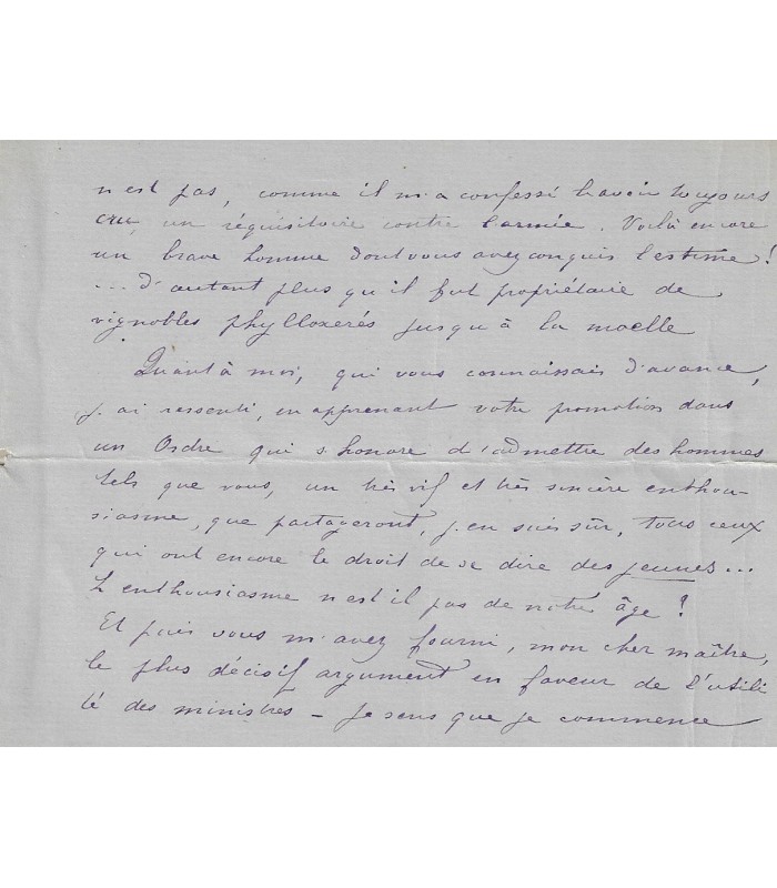 CURNONSKY (Maurice). Ecrivain, journaliste, "le Prince des Gastronomes". Lettre autographe (G 5871)