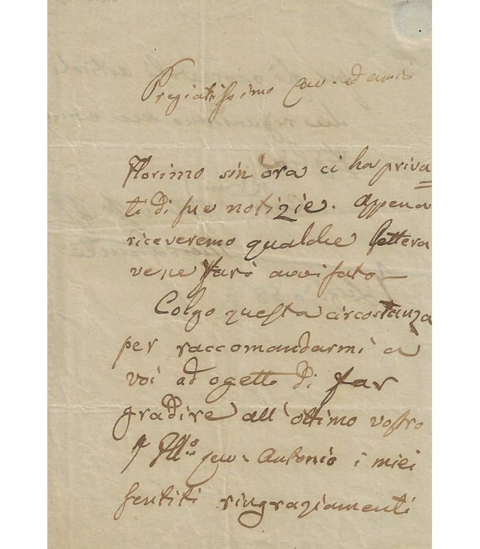 MERCADANTE Giuseppe. Compositeur italien. Lettre autographe à Capecelatro (Réf. G 5745)