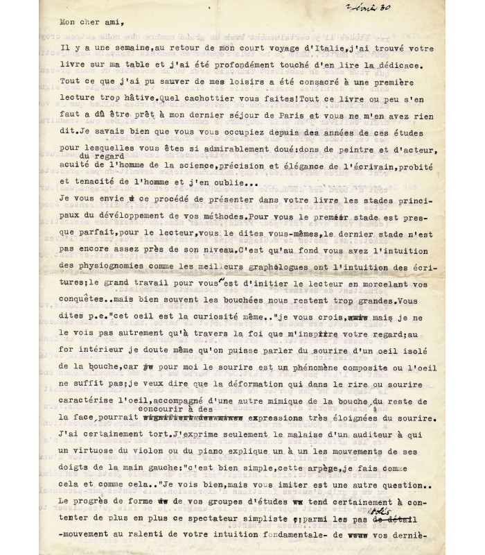 AMANN (Paul). Ecrivain et traducteur autrichien. Lettre dactylographiée signée (G 1392).