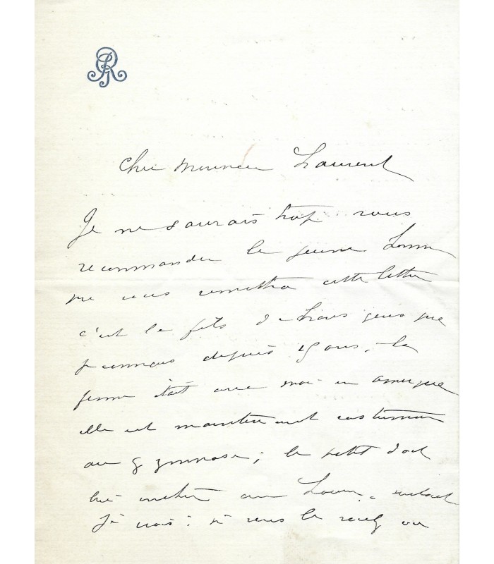 RÉJANE, actrice. Lettre autographe. G 4516