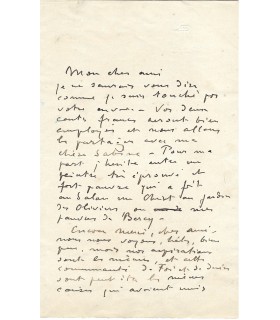 DESVALLIERES Georges, peintre et conservateur du musée Gustave Moreau. Lettre autographe (G 5833).