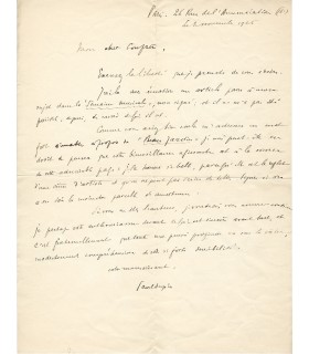 DUPIN Paul, compositeur autodidacte. Lettre autographe (G 5941)