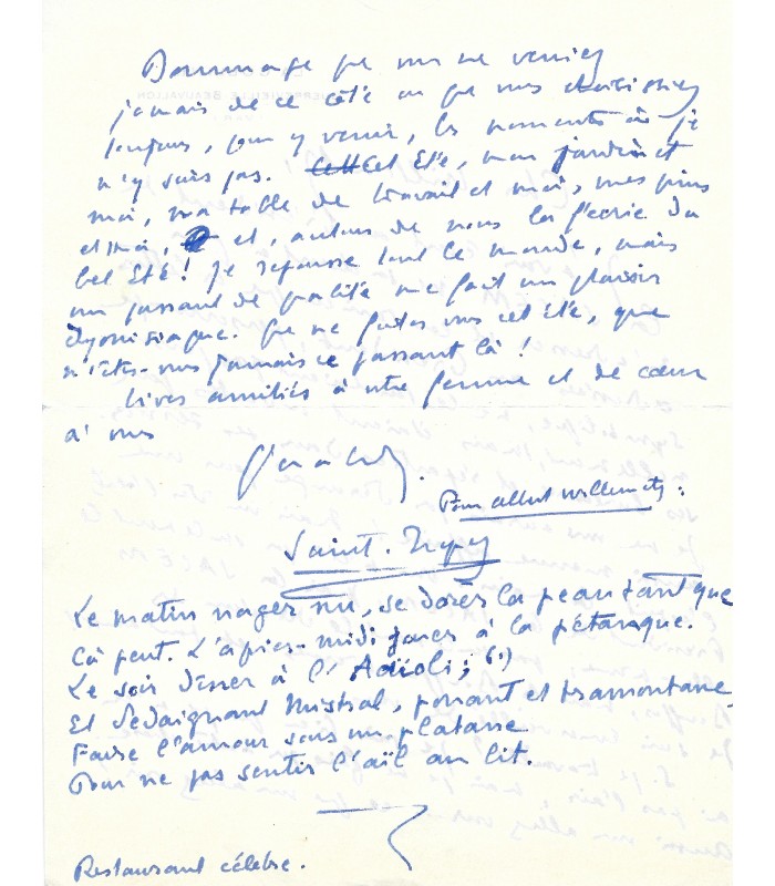 GERALDY Paul, écrivain. Lettre autographe (G 5889)