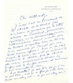 GERALDY Paul, écrivain. Lettre autographe (G 5889)