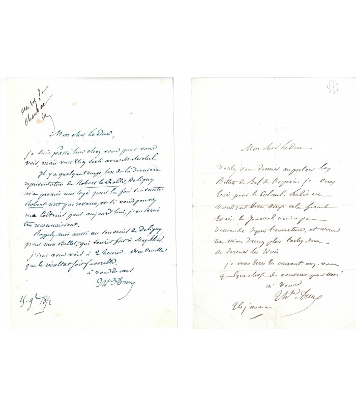 ANNE Théodore, dramaturge, librettiste et romancier. 9 Lettres autographes (G 5064)