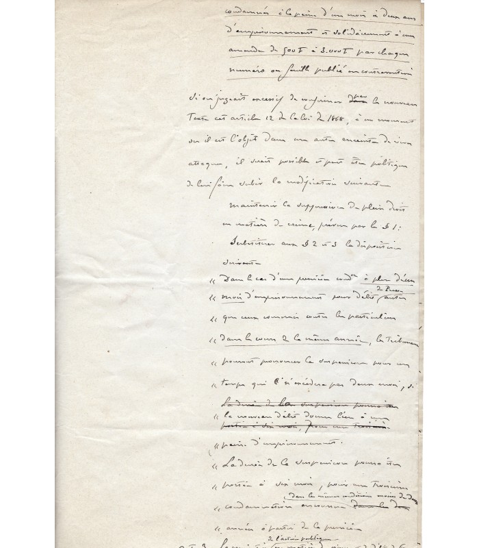 BERENGER René, magistrat et homme politique. Manuscrit autographe (Réf. G 2780)