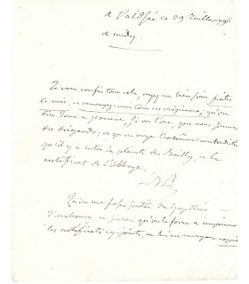 BOURBON-CONDE Louis Joseph de, général en chef de l'Emigration. Lettre autographe, 29 juillet 1796 ( Réf. G 562)