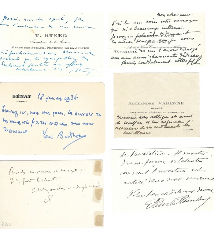 IIIe REPUBLIQUE - HOMMES POLITIQUES. Ensemble de 12 cartes de visite autographes (G 5930)