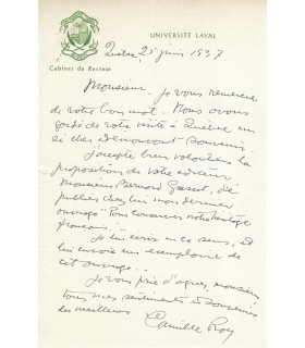 ROY Camille, critique littéraire. 3 lettres autographes (G 5763)