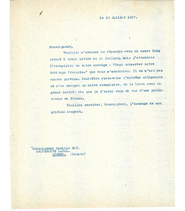 ROY Camille, critique littéraire. 3 lettres autographes (G 5763)