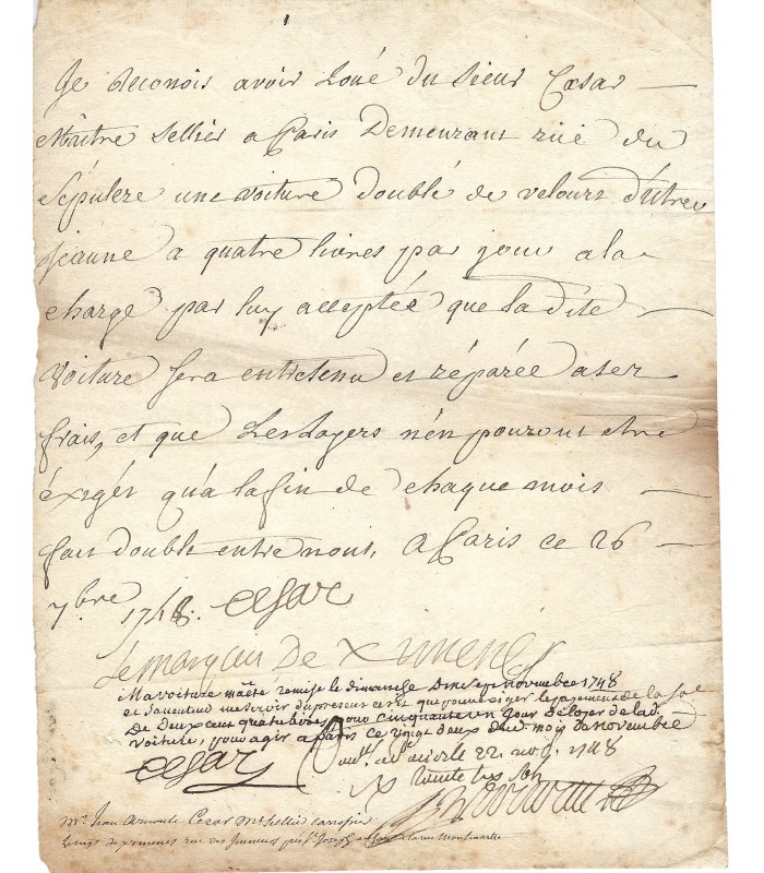 XIMENES Augustin-Louis, homme de lettres. Pièce autographe (G 1712)