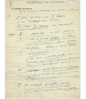 GAULLE Charles de. Général. Président de la république française. Pièce Autographe (Réf. G 5977)