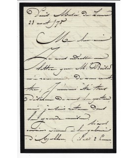 BARBET DE JOUY Henry. Directeur du Musée du Louvre. Lettre à Darcel, directeur des Gobelins (Réf. G 4575)