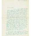 BEDOUIN Jean-Louis. Poète surréaliste. Lettre à l'alchimiste René Alleau, novembre 1959 (Réf. G 5869)