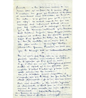 DEBUSSY Claude. Compositeur. Lettre relative à l'art de l'orchestration, au compositeur Charles Levadé (Réf. G 5973)