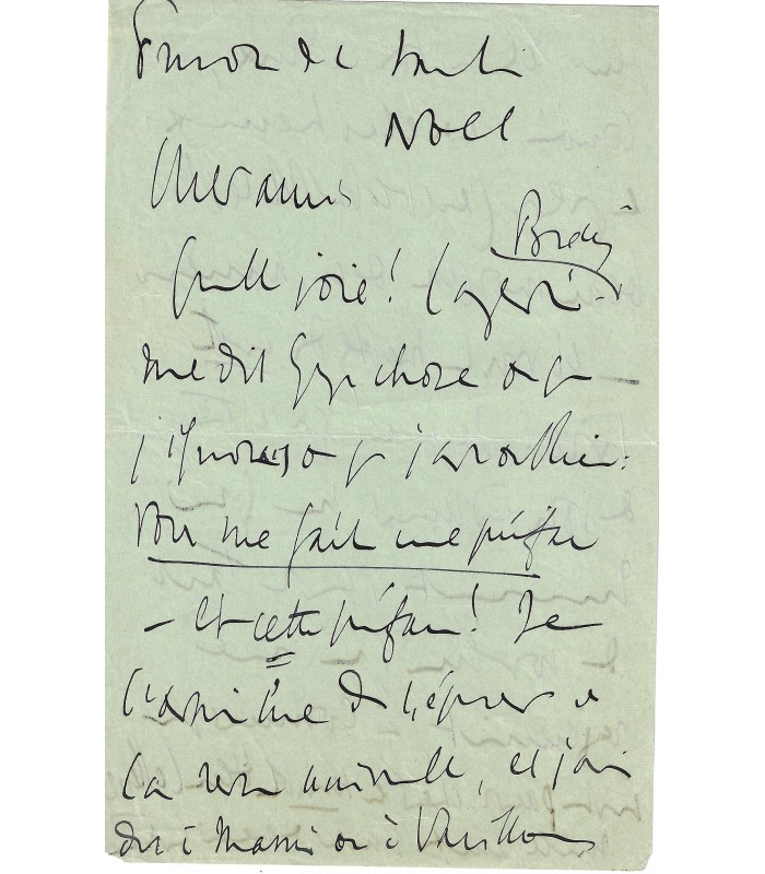 MAURRAS Charles. Ecrivain et homme politique nationaliste. Lettre à un confrère. "Noël" , sans date (Réf. G 5744)