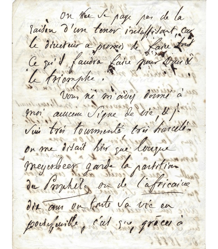 MERY Joseph, homme de lettres. Lettre autographe (G 458)