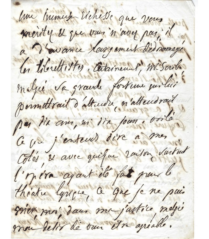 MERY Joseph, homme de lettres. Lettre autographe (G 458)