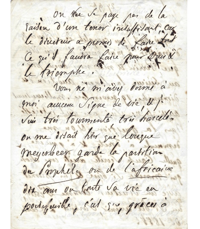 MERY Joseph, homme de lettres. Lettre autographe (G 458)