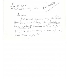 SAUGUET Henri, compositeur. Lettre Autographe. (G 3057))