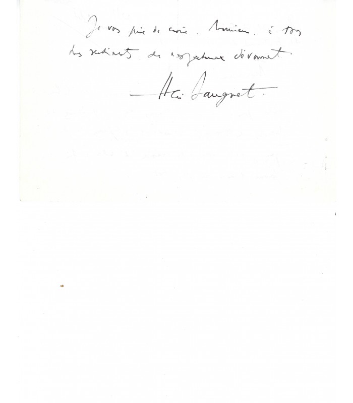 SAUGUET Henri, compositeur. Lettre Autographe. (G 3057))