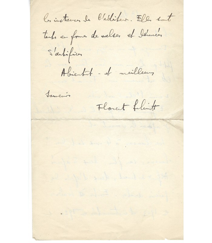 SCHMITT Florent. Compositeur. Elève de Masssenet et Fauré. Lettre (Réf. G. 4520)