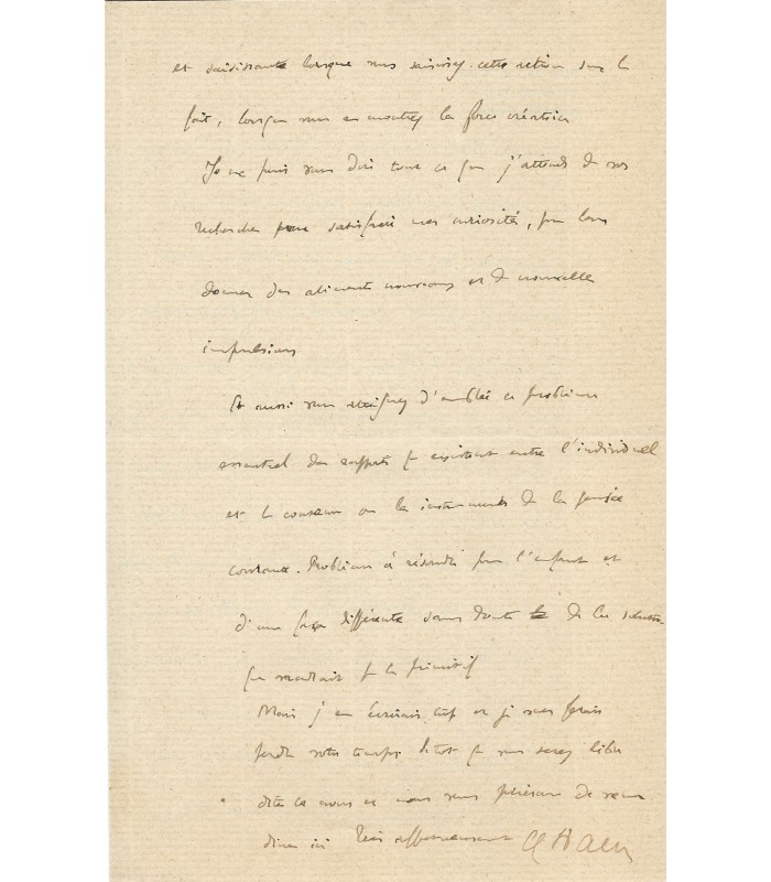WALLON Henri. Psychologue, médecin. Initiateur de la réforme Langevin-Wallon. Lettre de 6 pages, janvier 1931 (Réf. G 1443)