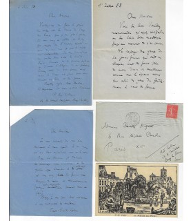 COLIN Paul-Emile, graveur et peintre. 7 lettres Autographes à Charles Miguet. (BL. Miguet 5042)