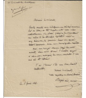 DUPIN L'aîné. Docteur en Droit. Avocat et Homme politique, proche de Louis-Philippe. Député. 3 Lettres (E 10326)