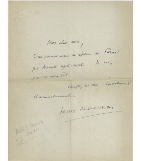 DUVERNOIS Henri. Ecrivain, dramaturge et scénariste. 3 lettres au poète Paul Fort (Réf. G 5677)