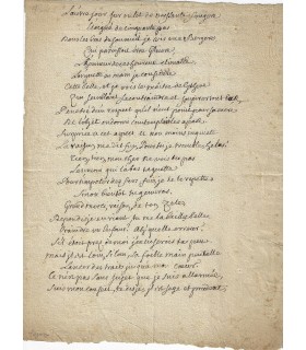 FAGAN DE LUGNY. Poète et auteur dramatique (1702-1755). Poème autographe du 18e siècle. (E 10596)