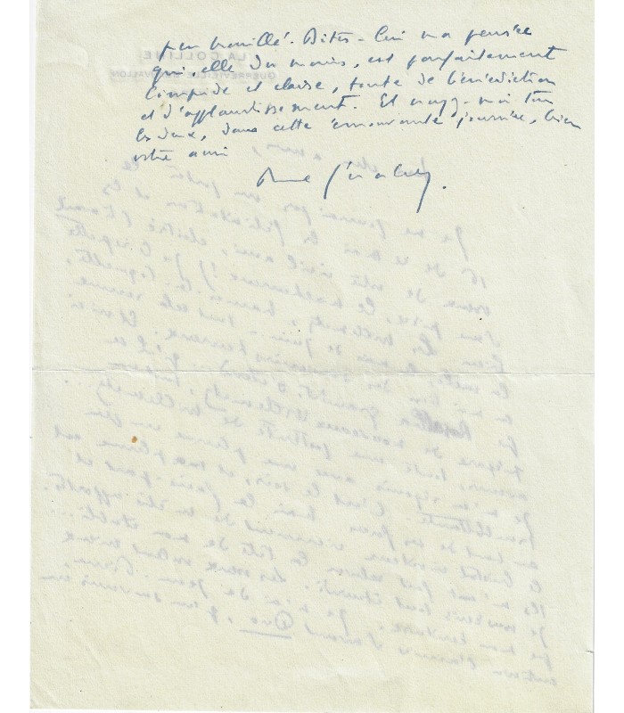 GERALDY Paul. Ecrivain. Lettre de voeux de Nouvel An (Réf. G 5882)