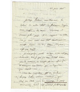 GIRAUD Pierre François Joseph. Lettre au sujet de la fabrication d'un livre (Réf. E 10339)