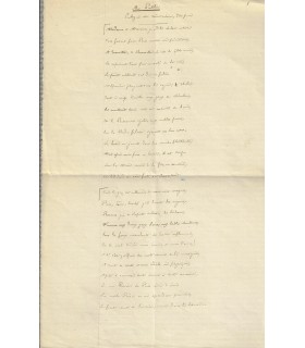 BANVILLE Théodore de, poète. Poème autographe "Au Public" (G 3280)