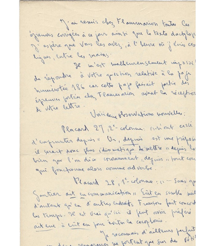 PORCHE François - LACOMBE PAUL. 3 lettres signées Lacombre, sur projet éditorial de François Porcher "Baudelaire" ( E 10601)