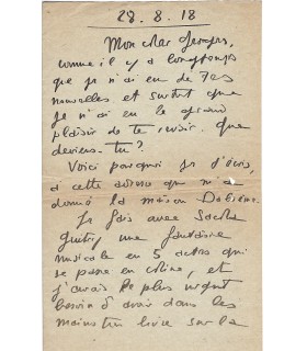 RICHEPIN (Tiarko). Compositeur. Fils du poète. Lettre autographe au sinologue Soulié de Morant (G 4151)