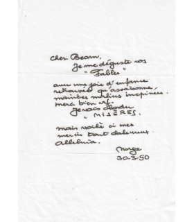 NORGE Géo. POETE BELGE, Lettre Autographe (G 5901)